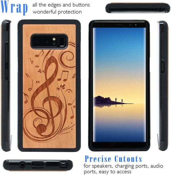 Samsung Galaxy Note 8 Wood Phone Case, Engrave Music Sign