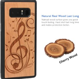 Samsung Galaxy Note 8 Wood Phone Case, Engrave Music Sign