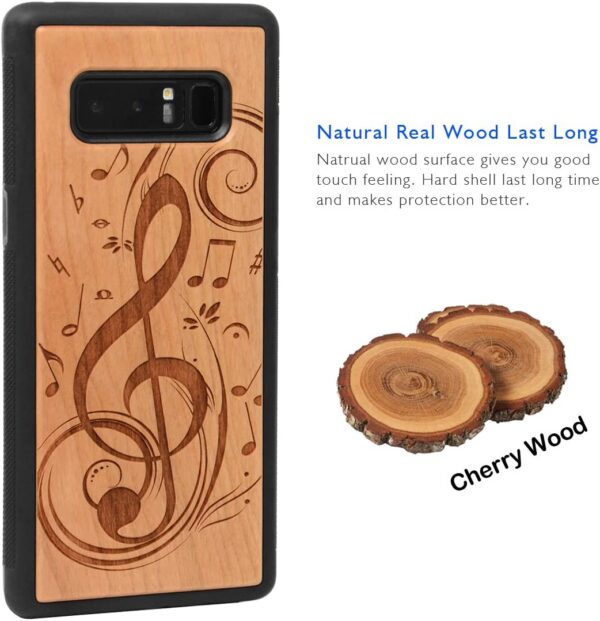 Samsung Galaxy Note 8 Wood Phone Case, Engrave Music Sign