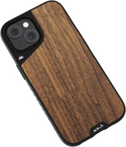 Mous Wooden Case for iPhone 15, MagSafe Compatible, Walnut