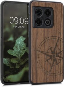 OnePlus 10 Pro 5G Wood Case - Navigational Compass Dark Brown